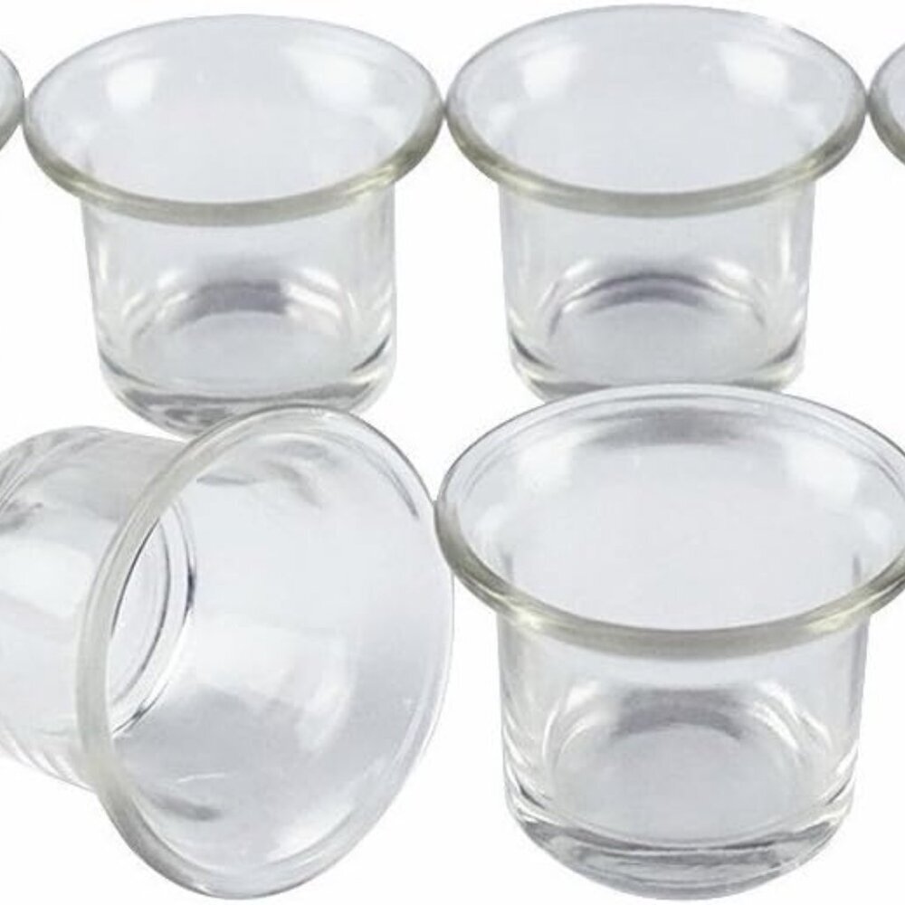 Clear Chunky Glass Lip Votive Candle Holders Tealight Votive Cups for Wedding Pr
